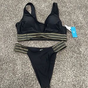 Cupshe black and gold bikini